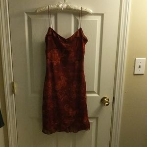 Red With Gold Print Byer Too Dress (size small)